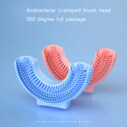 Silicone U-Shaped Replaceable Brush Head 2-8 Years Old Oral Electric Toothbrush Head(Blue)