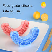 Silicone U-Shaped Replaceable Brush Head 2-8 Years Old Oral Electric Toothbrush Head(Blue)