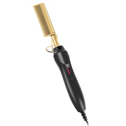 Multifunctional Comb Dry And Wet Dual-Use Curly Hair Straightening Stick Electric Perm Comb US Plug(Golden)