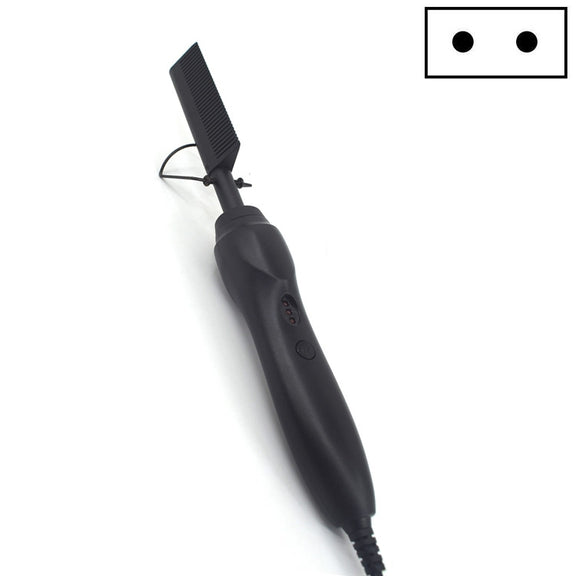 Multifunctional Comb Dry And Wet Dual-Use Curly Hair Straightening Stick Electric Perm Comb EU Plug(Black)