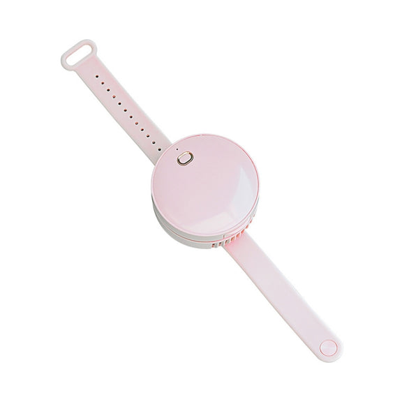 G3 Portable Outdoor Kids USB Mini Mirror Leafless Watch Fan(Pink)