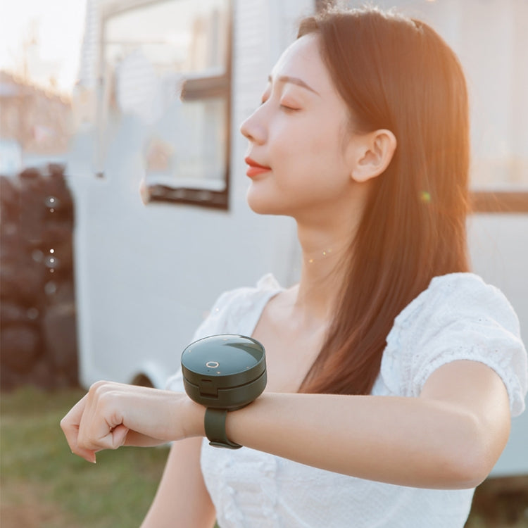 G3 Portable Outdoor Kids USB Mini Mirror Leafless Watch Fan(Green)