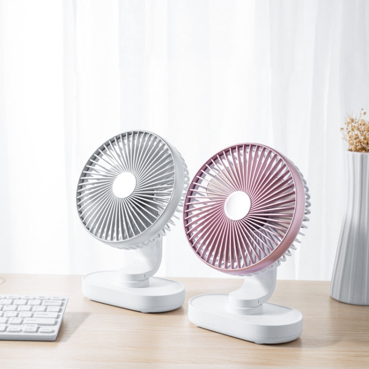 D77 Desktop Automatic Shaking hHead Fan Mute Portable Home Office Dormitory USB Fan(Ivory)