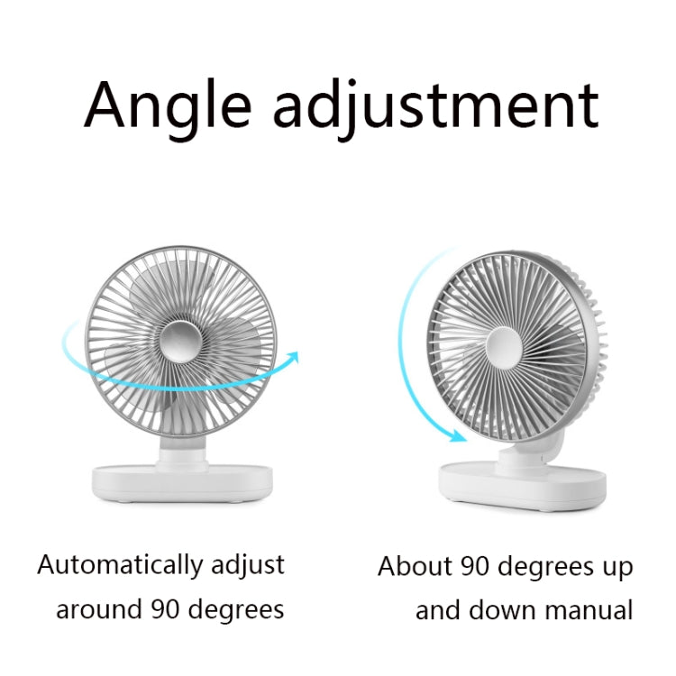 D77 Desktop Automatic Shaking hHead Fan Mute Portable Home Office Dormitory USB Fan(Ivory)