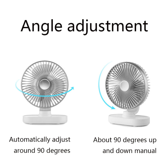 D77 Desktop Automatic Shaking hHead Fan Mute Portable Home Office Dormitory USB Fan(Ivory)