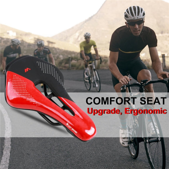 WEST BIKING Cycling Seat Hollow Breathable Comfortable Saddle Riding Equipment(White)