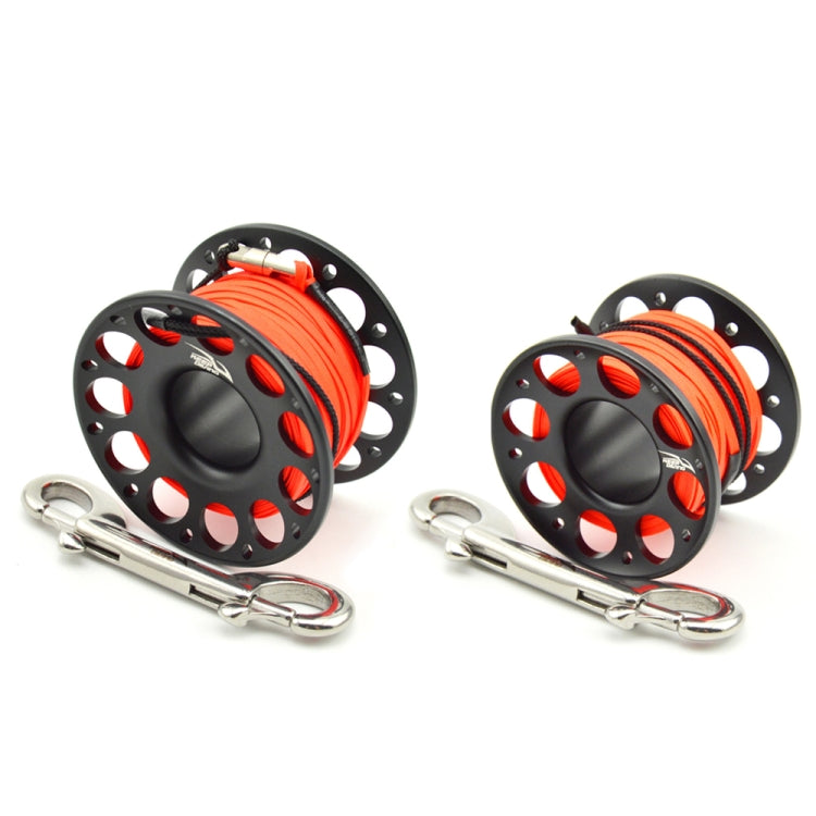 KEEP DIVING Aviation Sluminum Reel Double Hook Diving Buoy Rope Release Device, Color: 15m Black