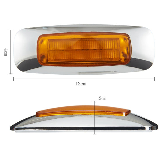 2 PCS 12/24V 8 LEDs Explosion Lightning Plating Edge Light Side Tail Light(Yellow)
