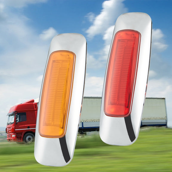 2 PCS 12/24V 8 LEDs Explosion Lightning Plating Edge Light Side Tail Light(Yellow)