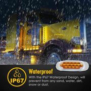 12-24V 16 LEDs Electroplating Side Lights Side Tail Lights Cargo Truck Modification Light, Colour: Yellow (2 Lines Always Bright)