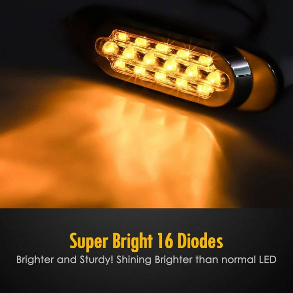 12-24V 16 LEDs Electroplating Side Lights Side Tail Lights Cargo Truck Modification Light, Colour: Red (High and Low Light 3 Lines)