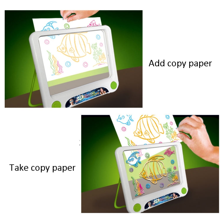3D Fluorescent Drawing Board Magic Luminous Three-Dimensional Writing Board Graffiti Board Lighting Puzzle Children Drawing Board,Style: Drawing Screen (Dinosaur Version)