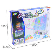 3D Fluorescent Drawing Board Magic Luminous Three-Dimensional Writing Board Graffiti Board Lighting Puzzle Children Drawing Board,Style: Drawing Screen (Dinosaur Version)