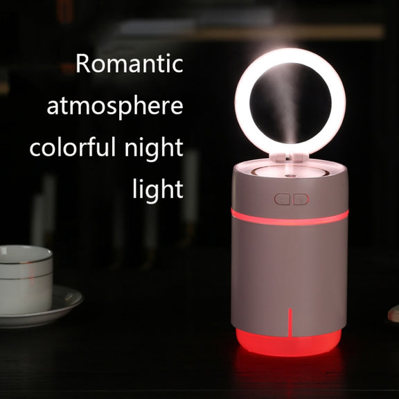 K005 Portable Hydrating LED Fill Light Makeup Mirror USB Mini Humidifier(Pink)