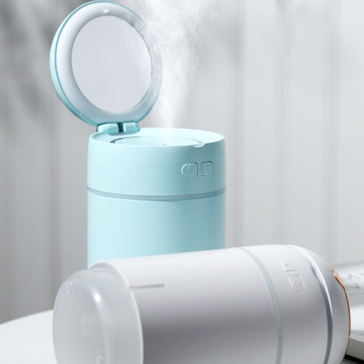 K005 Portable Hydrating LED Fill Light Makeup Mirror USB Mini Humidifier(Blue)