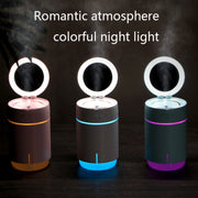 K005 Portable Hydrating LED Fill Light Makeup Mirror USB Mini Humidifier(Pink)