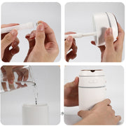 K005 Portable Hydrating LED Fill Light Makeup Mirror USB Mini Humidifier(Blue)