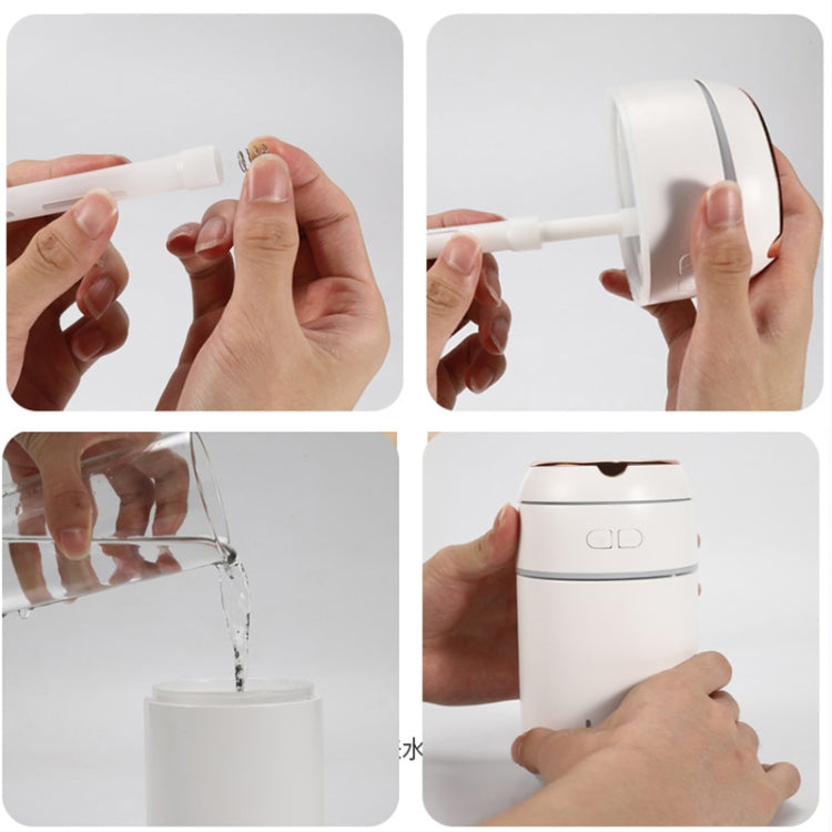 K005 Portable Hydrating LED Fill Light Makeup Mirror USB Mini Humidifier(White)