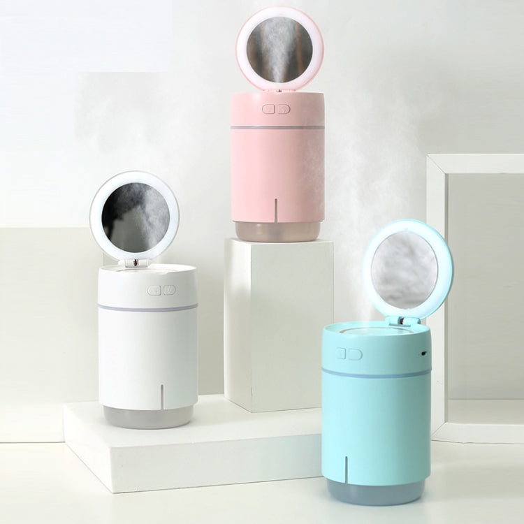 K005 Portable Hydrating LED Fill Light Makeup Mirror USB Mini Humidifier(White)