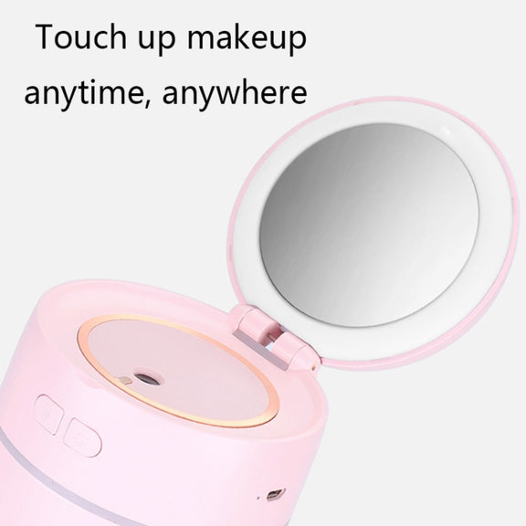 K005 Portable Hydrating LED Fill Light Makeup Mirror USB Mini Humidifier(Blue)
