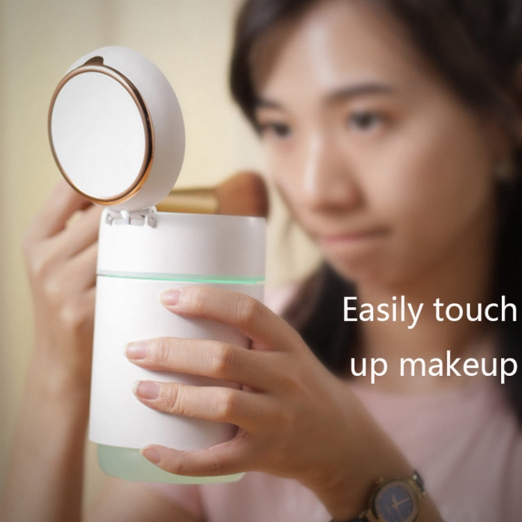 K005 Portable Hydrating LED Fill Light Makeup Mirror USB Mini Humidifier(White)