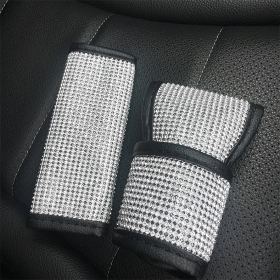 2 PCS Car Diamond-Studded Interior Products Personalized Protective Sleeve Gear Cover