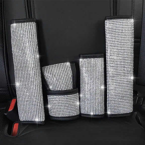 2 PCS Car Diamond-Studded Interior Products Personalized Protective Sleeve Gear Cover