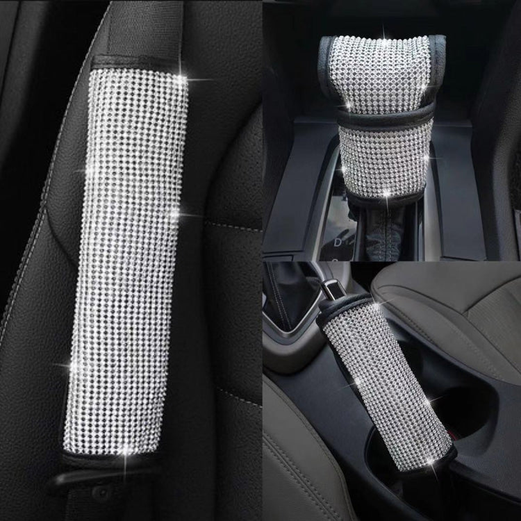 2 PCS Car Diamond-Studded Interior Products Personalized Protective Sleeve Gear Cover