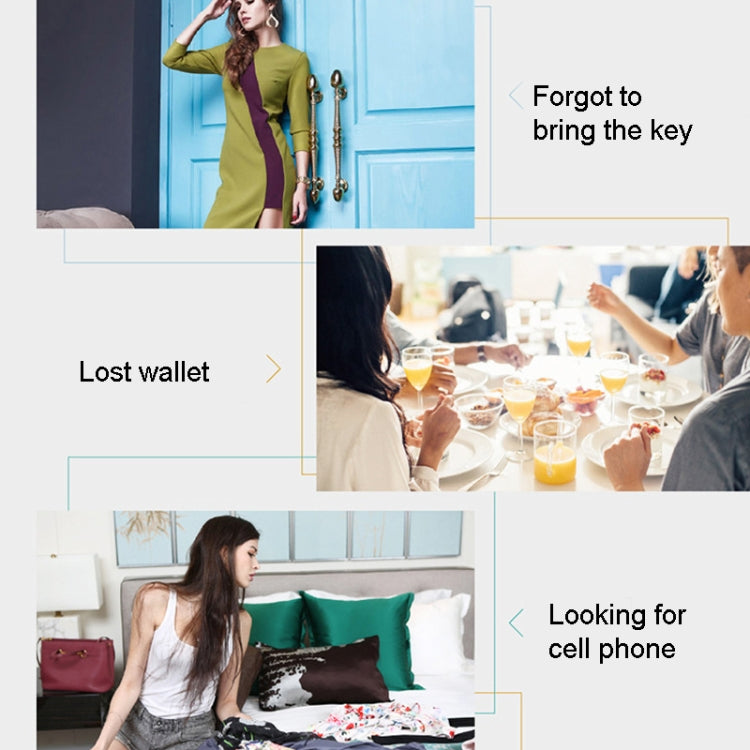 2 PCS  HYC-05 Round Bluetooth Anti-Lost Device Mobile Phone Key Two-Way Object Finding Alarm( Pink)