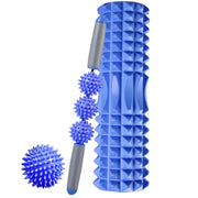 3 in 1 Eva Foam Roller Hollow Muscle Relaxation Roller Yoga Column Set, Length:  45cm (Blue Crescent)