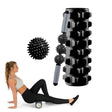 3 in 1 Eva Foam Roller Hollow Muscle Relaxation Roller Yoga Column Set, Length: 45cm  (Black Wolf Tooth) - free shipping - PMC TechLife - Order now!