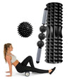 3 in 1 Eva Foam Roller Hollow Muscle Relaxation Roller Yoga Column Set, Length:  45cm (Black Crescent) - Massage & Relaxation by PMC TechLife | Online Shopping South Africa | PMC TechLife