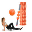 3 in 1 Eva Foam Roller Hollow Muscle Relaxation Roller Yoga Column Set, Length:  45cm (Orange Crescent) - free shipping - PMC TechLife - Order now!