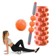 3 in 1 Eva Foam Roller Hollow Muscle Relaxation Roller Yoga Column Set, Length:  33cm (Orange Wolf Tooth) - free shipping - PMC TechLife - Order now!