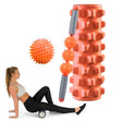 3 in 1 Eva Foam Roller Hollow Muscle Relaxation Roller Yoga Column Set, Length:  45cm (Orange Wolf Tooth) - free shipping - PMC TechLife - Order now!