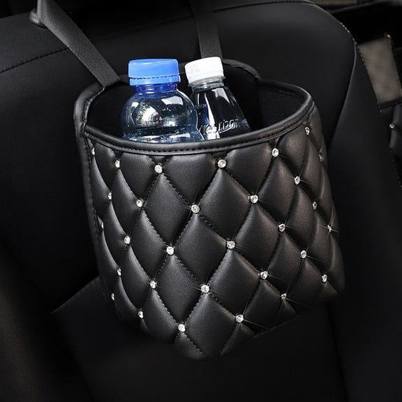 Car Seat Back Storage Bag Personality Diamond-Studded Car Storage Net Bag Car Multi-Function Storage Bag