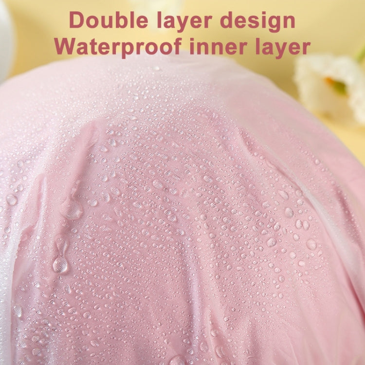 Lovely Thick Women Satin Colorful Double Water-resistant Hair Cover Bathing Cap(Grey)