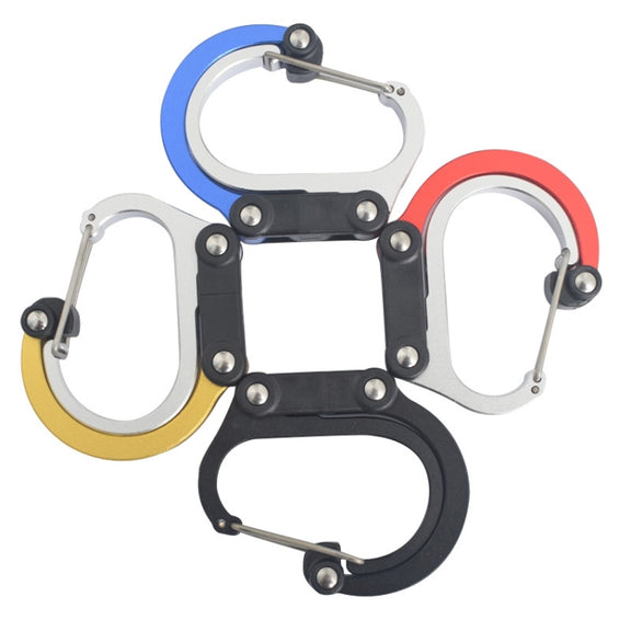 Multifunctional Carabiner Aluminum Alloy D-Type Outdoor Products Quick-Hanging Buckle(Blue)