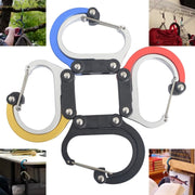 Multifunctional Carabiner Aluminum Alloy D-Type Outdoor Products Quick-Hanging Buckle(Black)