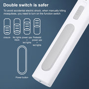 Electrical Mosquito Swatter Mosquito Killer Two-In-One USB Rechargeable Household Electrical Mosquito Swatter, Colour: LEDx10 Gray (Base Charging)