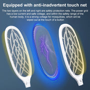 Electrical Mosquito Swatter Mosquito Killer Two-In-One USB Rechargeable Household Electrical Mosquito Swatter, Colour: LEDx10 Gray (Base Charging)