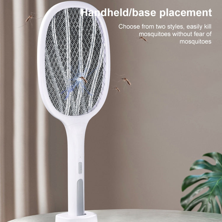 Electrical Mosquito Swatter Mosquito Killer Two-In-One USB Rechargeable Household Electrical Mosquito Swatter, Colour: LEDx10 Gray (Base Charging)