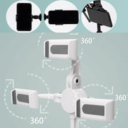 Telescopic Adjustment Live Frame Desktop Tablet Mobile Phone Bracket, Specification: K06 Three-seat  (Black)