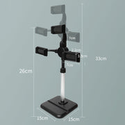 Telescopic Adjustment Live Frame Desktop Tablet Mobile Phone Bracket, Specification: K06 Three-seat (White)