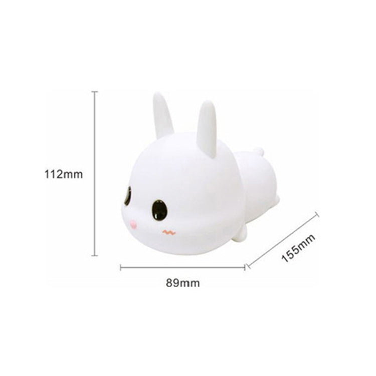 Cute Rabbit Pet Night Light Bedside Nursing Eye Protection Children Sleeping Silicone Lamp(Press Version)