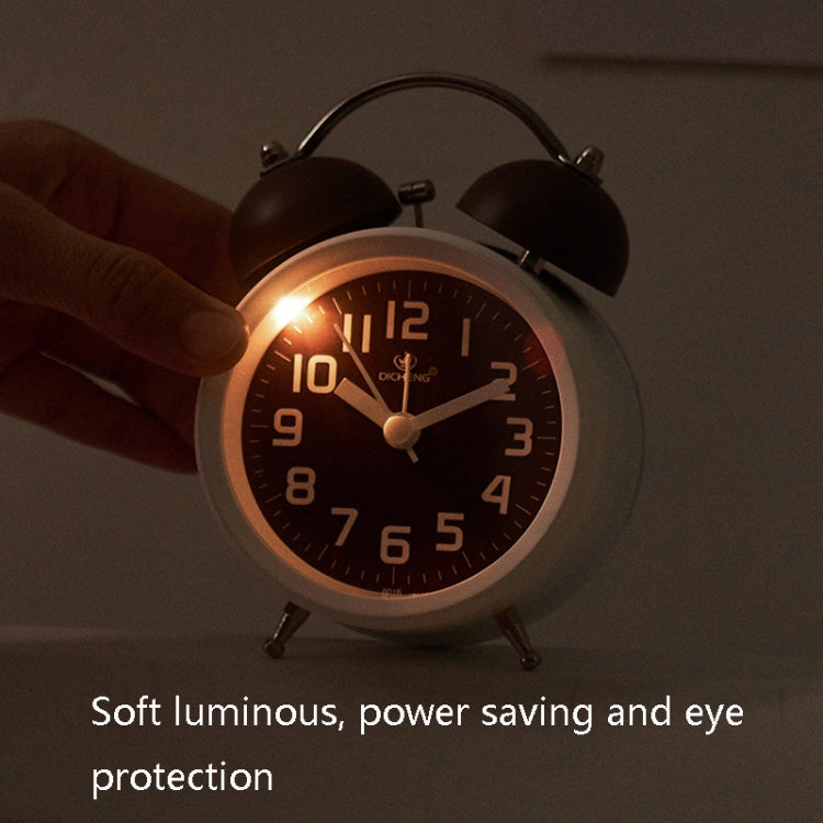 6016 Simple Bell Small Alarm Clock Students Learning Bedside Clock With Night Light(Red)