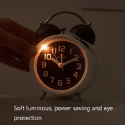 6016 Simple Bell Small Alarm Clock Students Learning Bedside Clock With Night Light(Red)