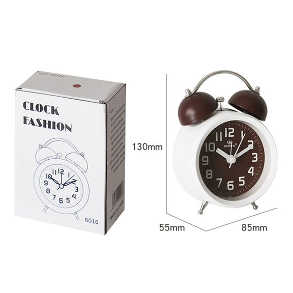 6016 Simple Bell Small Alarm Clock Students Learning Bedside Clock With Night Light(Green)