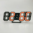 6609 3D Stereo LED Alarm Clock Living Room 3D Wall Clock, Colour: Black Frame Orange Light - Alarm Clocks by PMc TechLife | Online Shopping South Africa | PMc TechLife | Buy Now Pay Later Mobicred