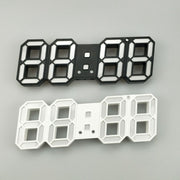 6609 3D Stereo LED Alarm Clock Living Room 3D Wall Clock, Colour: Black Frame Orange Light